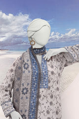 Almeerah Unstitched 3 Piece Stripe Dora Luxury Lawn Vol-01 Collection'2025-Light Grey Poise