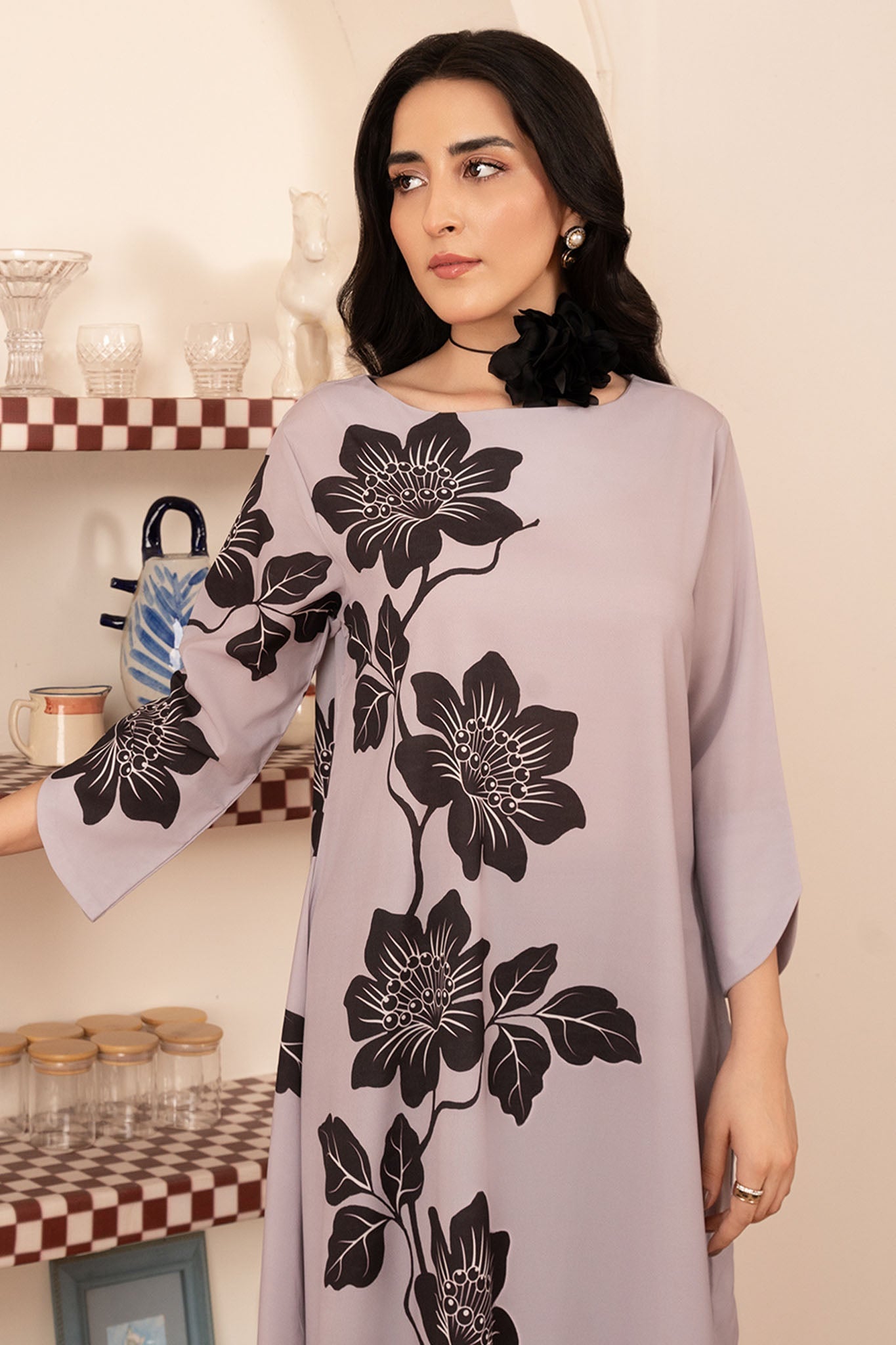 Morganite By Stitch Vibes Stitched Shirts Collection'2024-Lilac Long Shirt