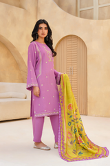 Qurb Stitched 3 Piece Winter Collection'2025-Lilac Reverie