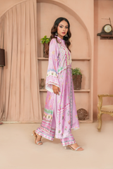 Silk Affair by Madiha Gohar Stitched Summer Suit-Lilac Grace