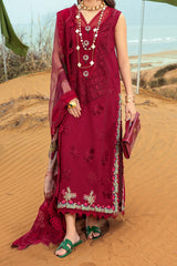 Saira Shakira Unstitched 3 Piece Luxury Lawn Suit-Lillie De Jong Cherry