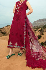 Saira Shakira Unstitched 3 Piece Luxury Lawn Suit-Lillie De Jong Cherry