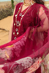 Saira Shakira Unstitched 3 Piece Luxury Lawn Suit-Lillie De Jong Cherry