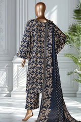 Bin Saeed Stitched 3 Piece Exclusive Printed Lawn Vol-02 Suit-LSM-2749-Navy Blue