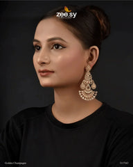 Lunaria Earrings Golden Champagne - Zeesy Jewellery