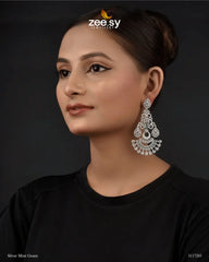Lunaria Earrings Silver Mint Green - Zeesy Jewellery