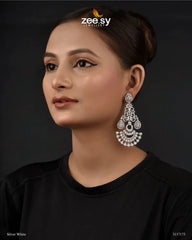 Lunaria Earrings Silver White - Zeesy Jewellery