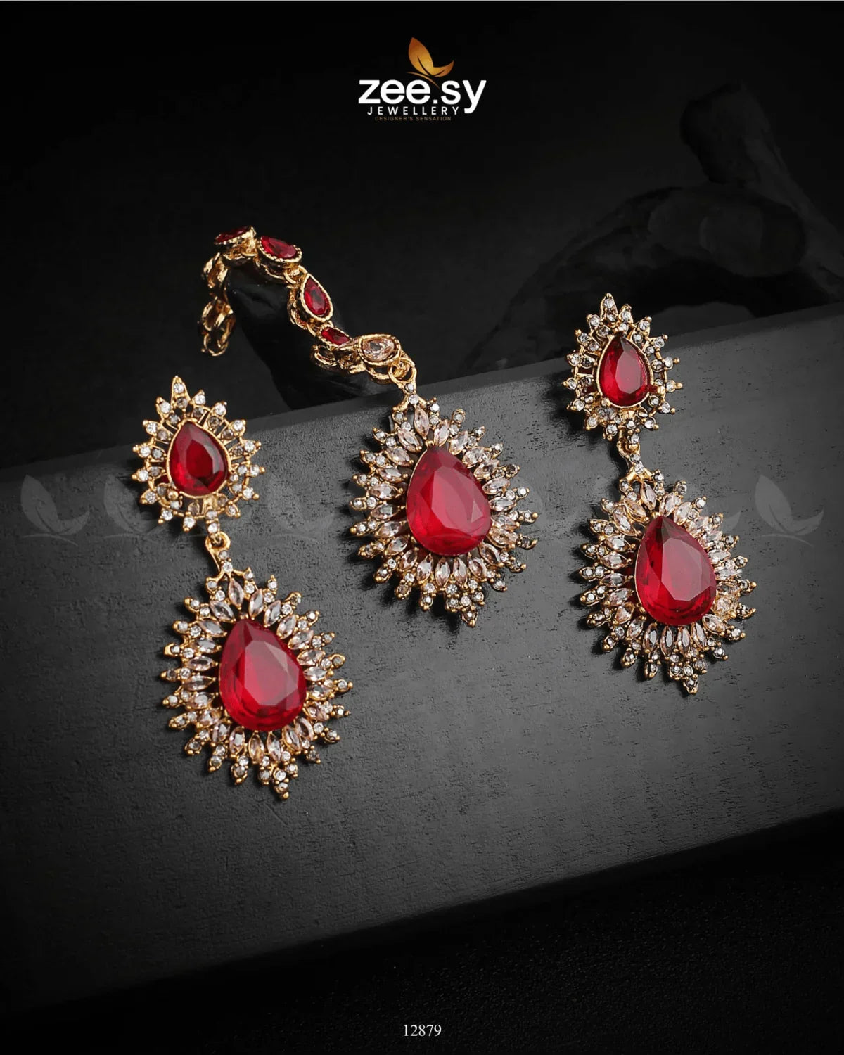 Lupine Earrings Golden Red - Zeesy Jewellery