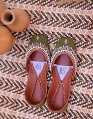 Mgs Style Khussa Collection-Lustre Pearl Ensemble  Lush Green