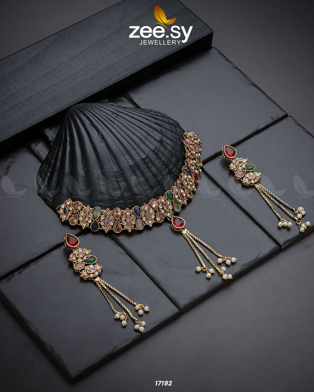 Lustrous Gemstones Necklace - Zeesy Jewellery