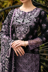 Hemline Odyssey By Mushq Unstitched 3 Piece Luxury Emb Lawn Suit-HMC-05-Luxe Lace