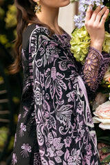 Hemline Odyssey By Mushq Unstitched 3 Piece Luxury Emb Lawn Suit-HMC-05-Luxe Lace
