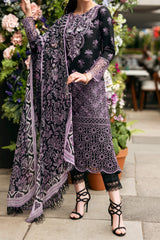 Hemline Odyssey By Mushq Unstitched 3 Piece Luxury Emb Lawn Suit-HMC-05-Luxe Lace