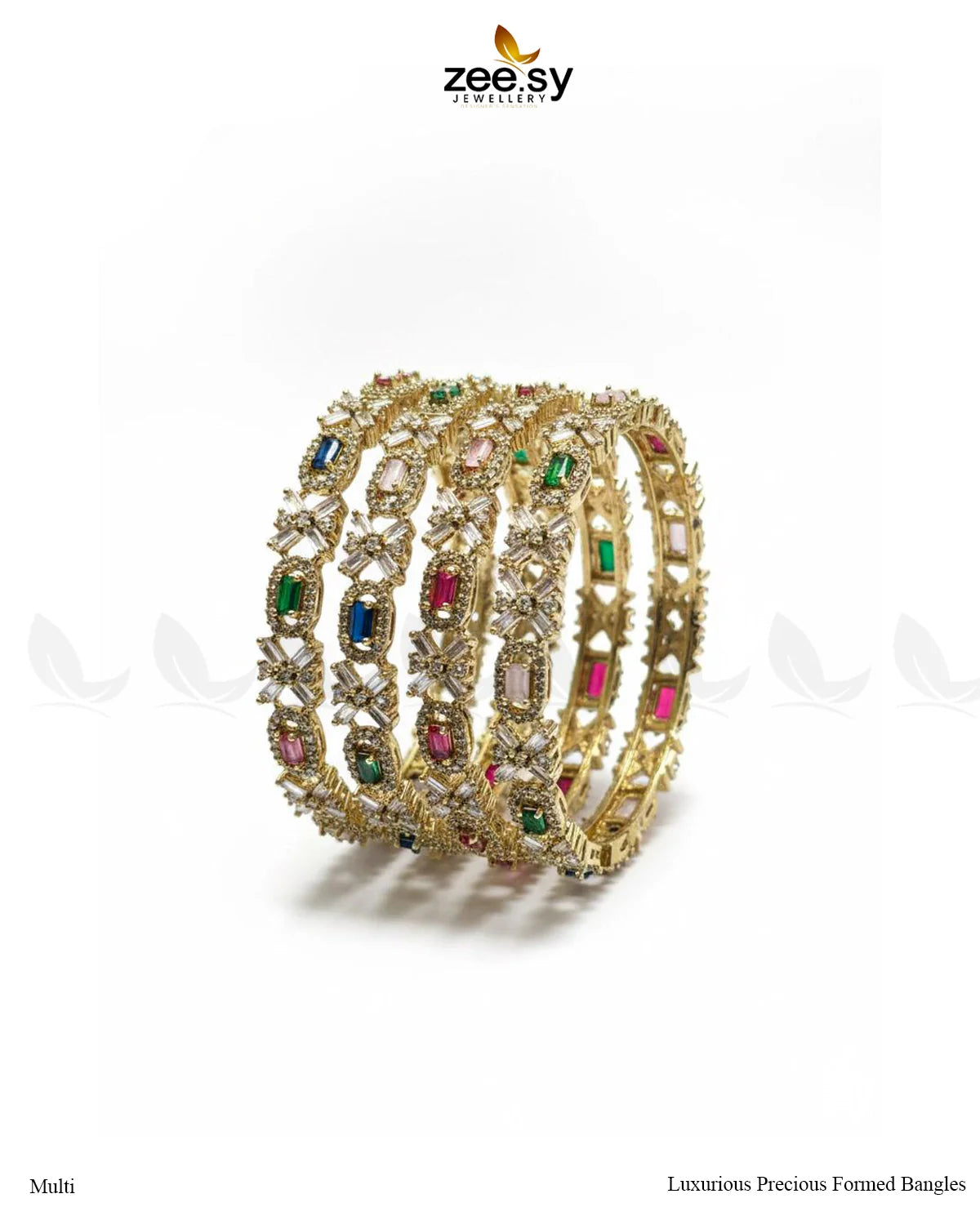 Luxurious Precious Formed Bangles - Multi - Zeesy Jewellery