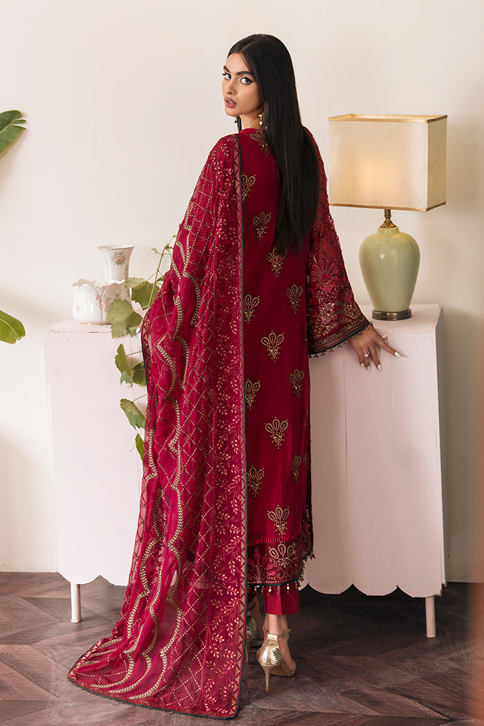 Flossie Unstitched 3 Piece Formals Executive Vol-05 Collection'2025-Cherubic Ruby (A)