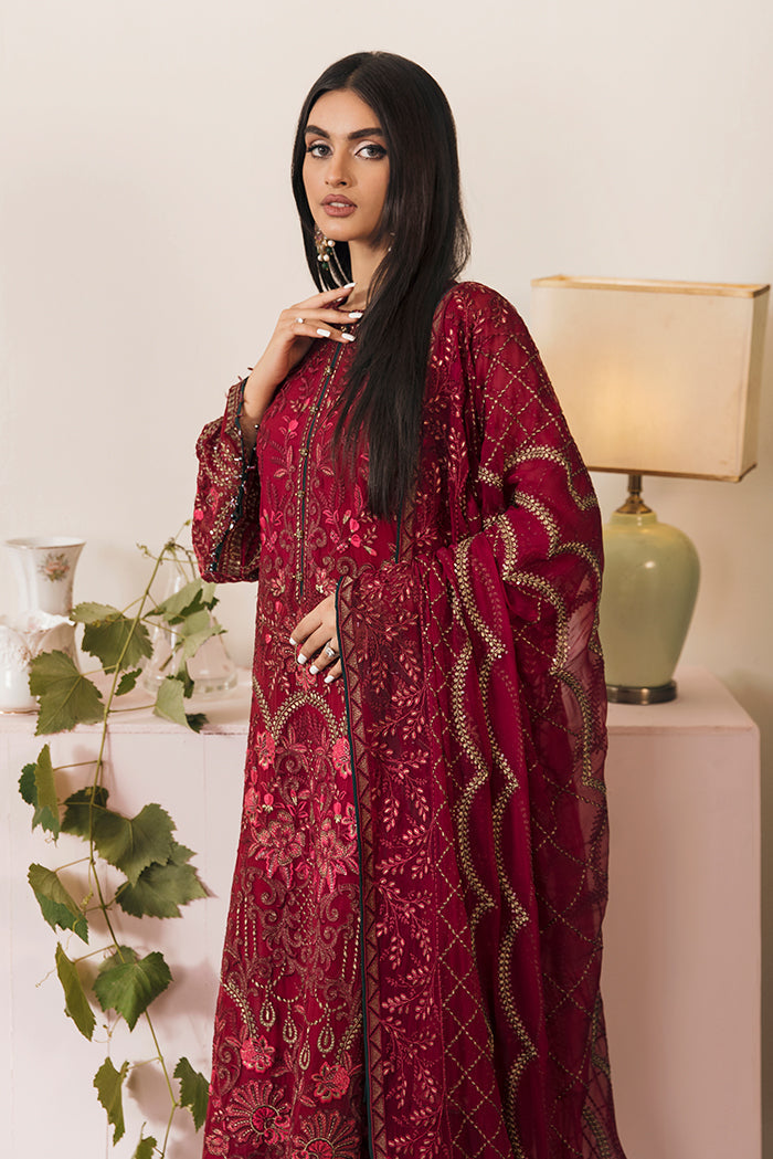 Flossie Unstitched 3 Piece Formals Executive Vol-05 Collection'2025-Cherubic Ruby (A)