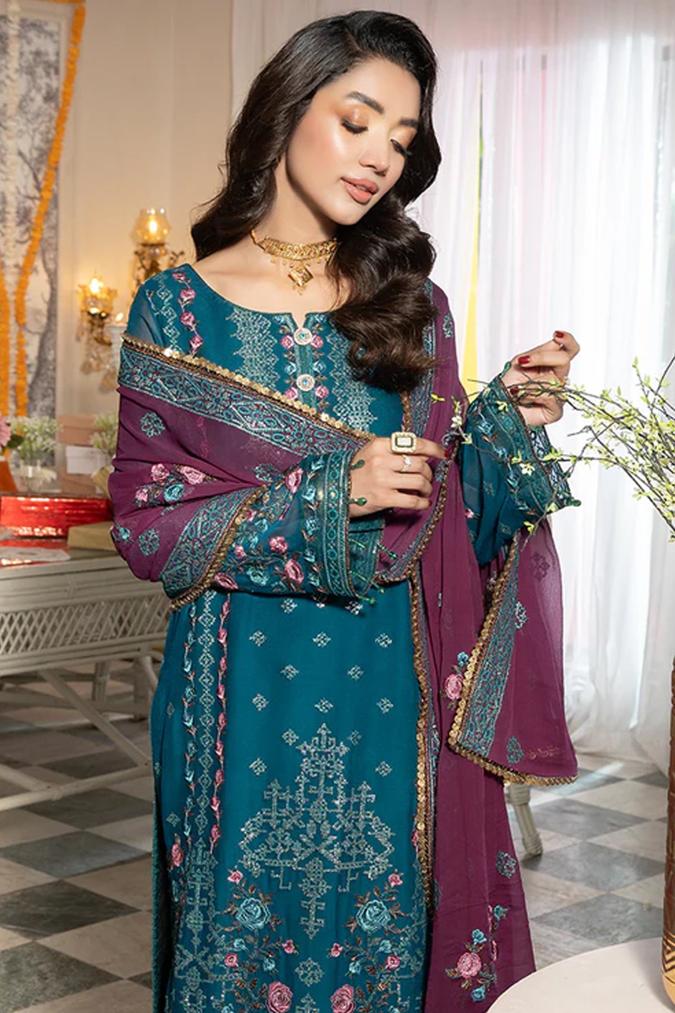 Shagun By Imrozia Serene Unstitched 3 Piece Luxury Formals Collection'2025-M-110-Hinaaya