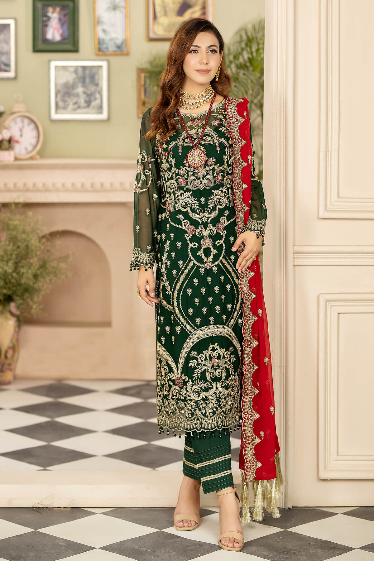 Majestic by Imrozia Premium Baagh Unstitched 3 Piece Formals Collection'2023-M-43