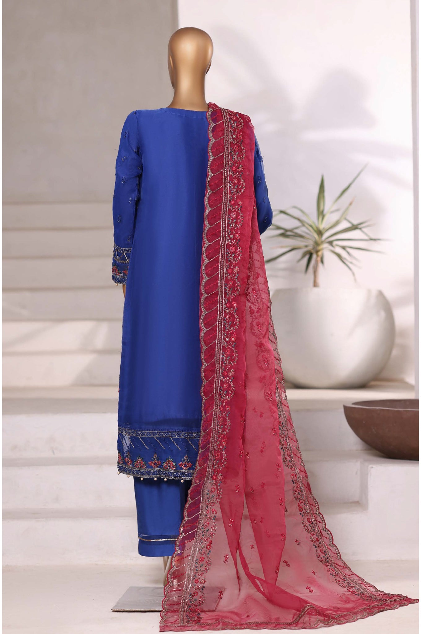 Mahpara by Sada Bahar Stitched 3 Piece Festive Formals Vol-18 Collection'2025-Ma-41-R Blue
