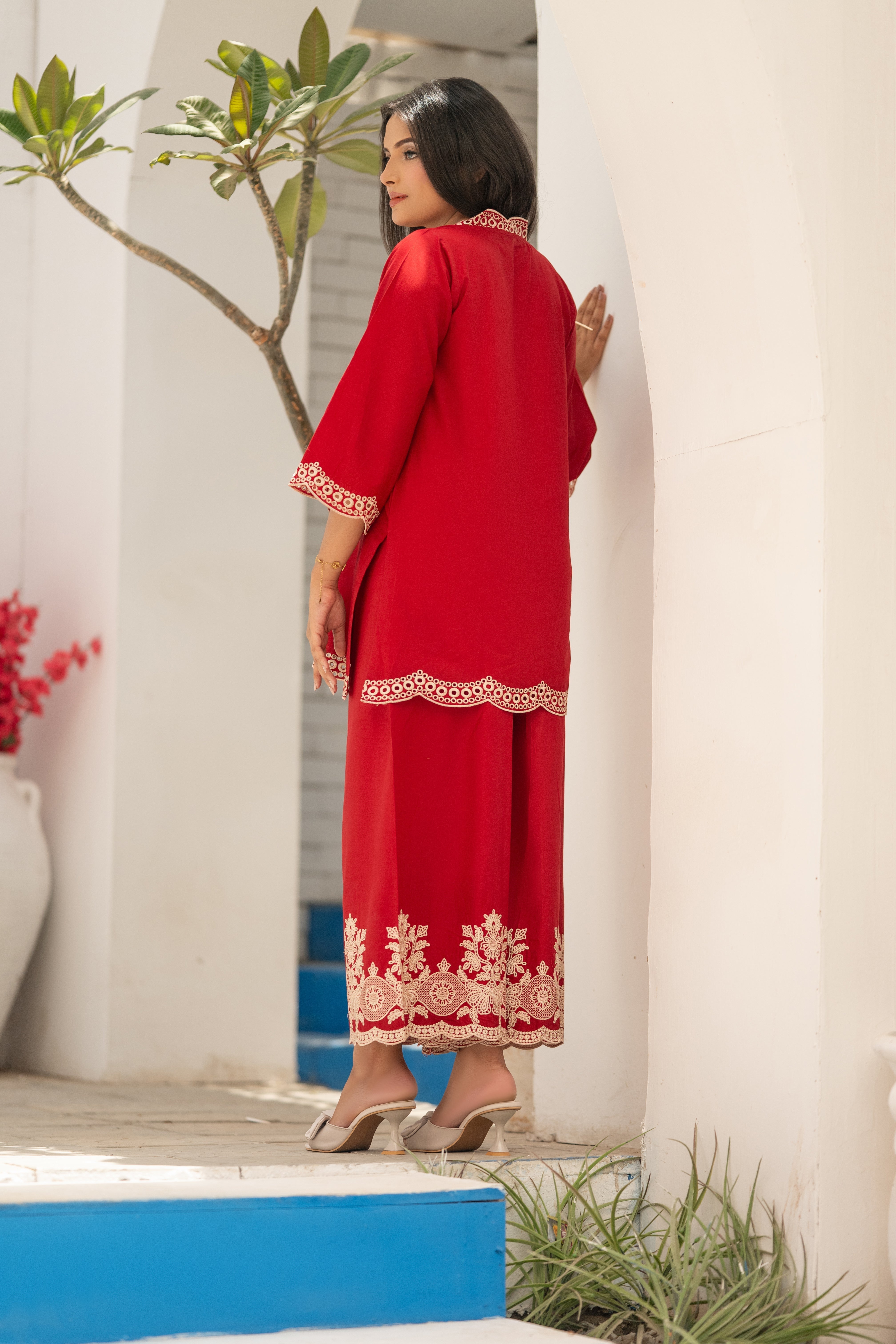 Umer Aayan Rose 02Pcs Emboridered Lawn Co-ords Sets