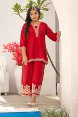 Umer Aayan Rose 02Pcs Emboridered Lawn Co-ords Sets