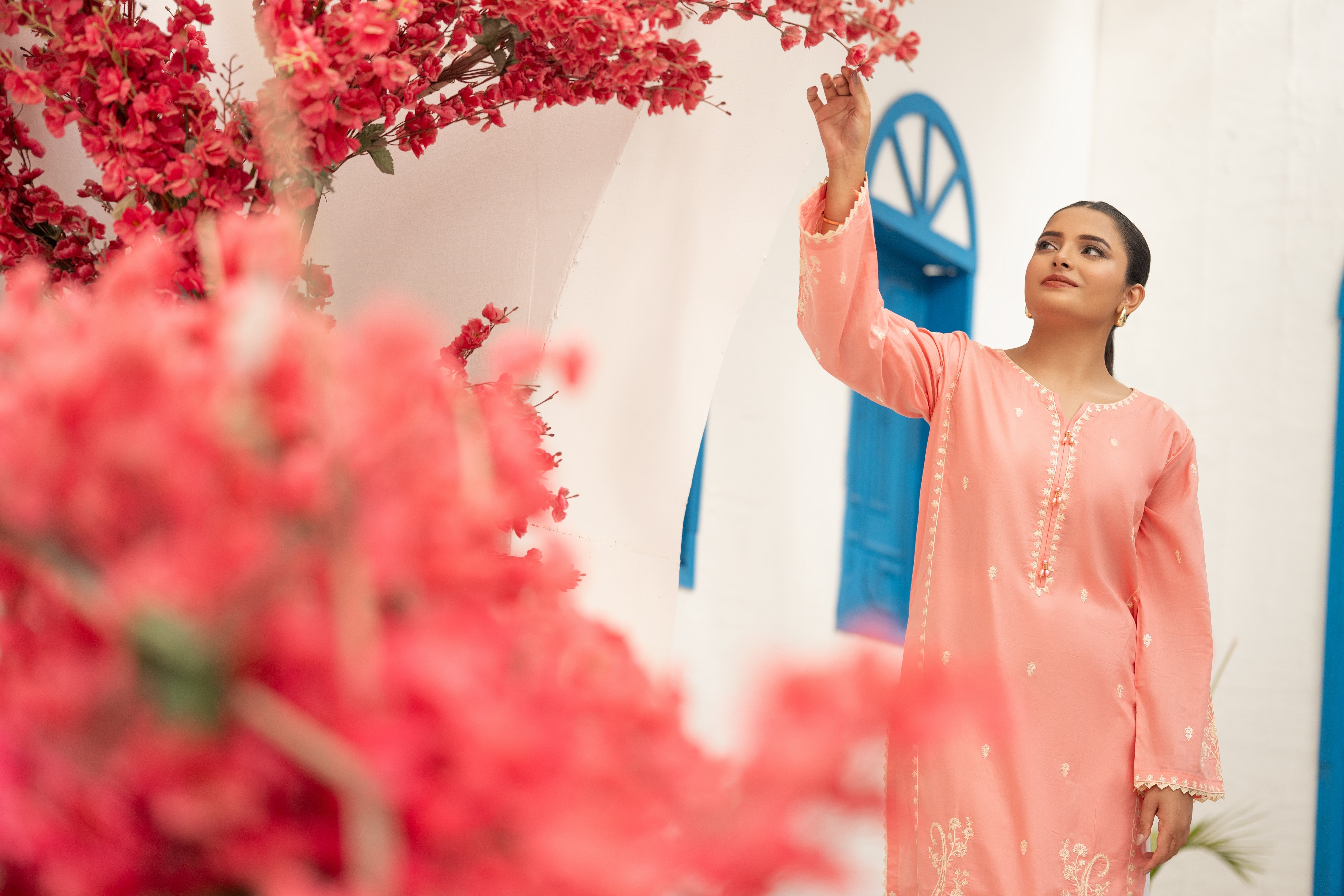 Umer Aayan 02-Pcs Pearl Embroidered Lawn Suit
