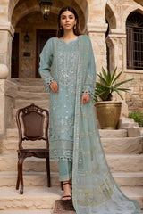 Mahpara by Sada Bahar Stitched 3 Piece Festive Formals Vol-17 Suit-AQ-24-GREY