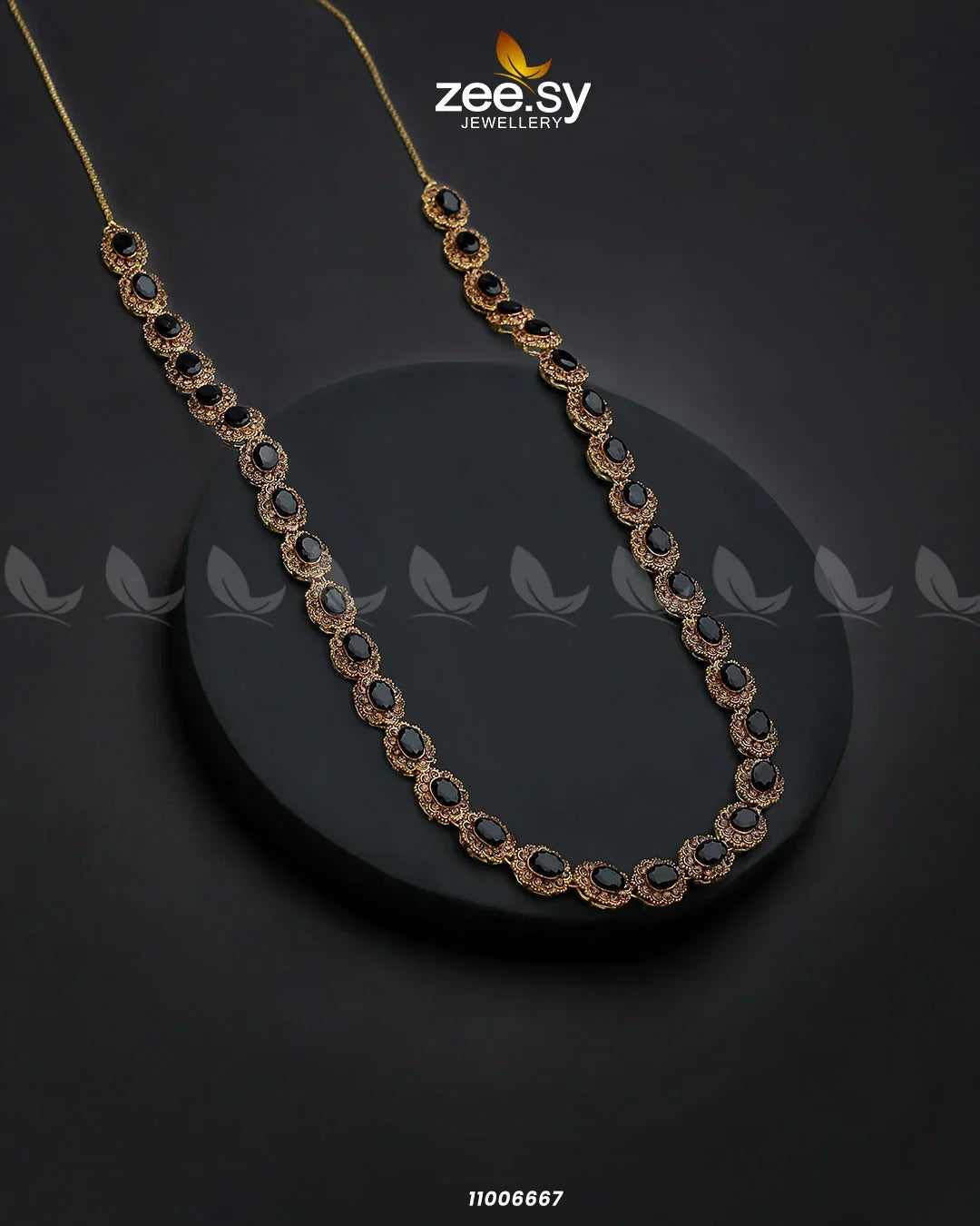 MALLA NECKLACE-0915 Black - Zeesy Jewellery