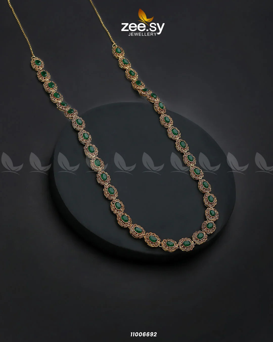MALLA NECKLACE-0915 Green - Zeesy Jewellery