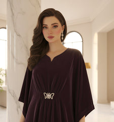 Veloria By Dressline Velvet Kaftan Winter Collection'2025-veloria-stitched-velvet-wine