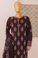 Majestic By HZ Unstitched 3 Piece Luxury Emb Lawn Suit-MEC-01