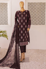 Majestic By HZ Unstitched 3 Piece Luxury Emb Lawn Suit-MEC-01