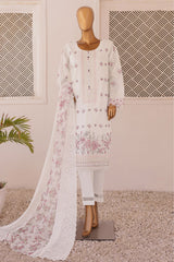 Majestic By HZ Unstitched 3 Piece Luxury Emb Lawn Suit-MEC-02