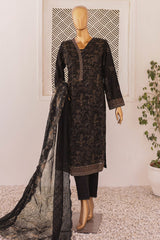 Majestic By HZ Unstitched 3 Piece Luxury Emb Lawn Suit-MEC-04