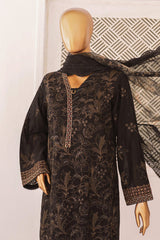Majestic By HZ Unstitched 3 Piece Luxury Emb Lawn Suit-MEC-04