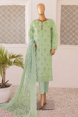 Majestic By HZ Unstitched 3 Piece Luxury Emb Lawn Suit-MEC-05