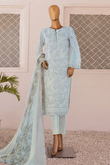 Majestic By HZ Unstitched 3 Piece Luxury Emb Lawn Suit-MEC-08