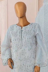 Majestic By HZ Unstitched 3 Piece Luxury Emb Lawn Suit-MEC-08