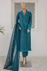 Majestic By HZ Unstitched 3 Piece Luxury Emb Lawn Suit-MEC-10