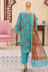 Mehak By HZ Unstitched 3 Piece Emb Lawn Vol-02 Suit-MEC-307