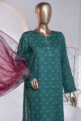 Meenakari By HZ Unstitched 3 Piece Emb Digital Print Doriya Lawn Suit-MEC-91
