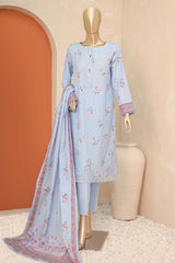 Meenakari By Hz Unstitched 3 Piece Emb Doriya Suit-MED-03-Sky Blue