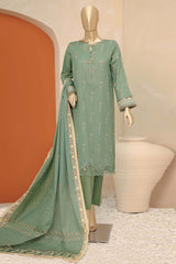 Meenakari By Hz Unstitched 3 Piece Emb Doriya Suit-MED-04-Green