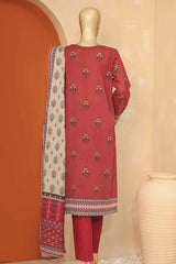 Meenakari By Hz Unstitched 3 Piece Emb Doriya Suit-MED-06-Red