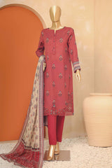 Meenakari By Hz Unstitched 3 Piece Emb Doriya Suit-MED-06-Red