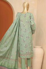 Meenakari By Hz Unstitched 3 Piece Emb Doriya Suit-MED-07-Pista