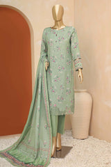 Meenakari By Hz Unstitched 3 Piece Emb Doriya Suit-MED-07-Pista