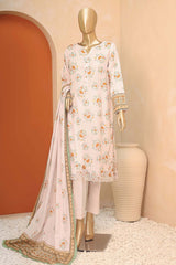 Meenakari By Hz Unstitched 3 Piece Emb Doriya Suit-MED-10-White