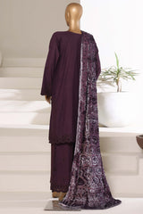 Sada Bahar Stitched 3 Piece Luxury Khaddar Karandi With Palachi Shawl Suit-MEK-251-Falsa
