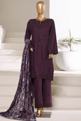 Sada Bahar Stitched 3 Piece Luxury Khaddar Karandi With Palachi Shawl Suit-MEK-251-Falsa